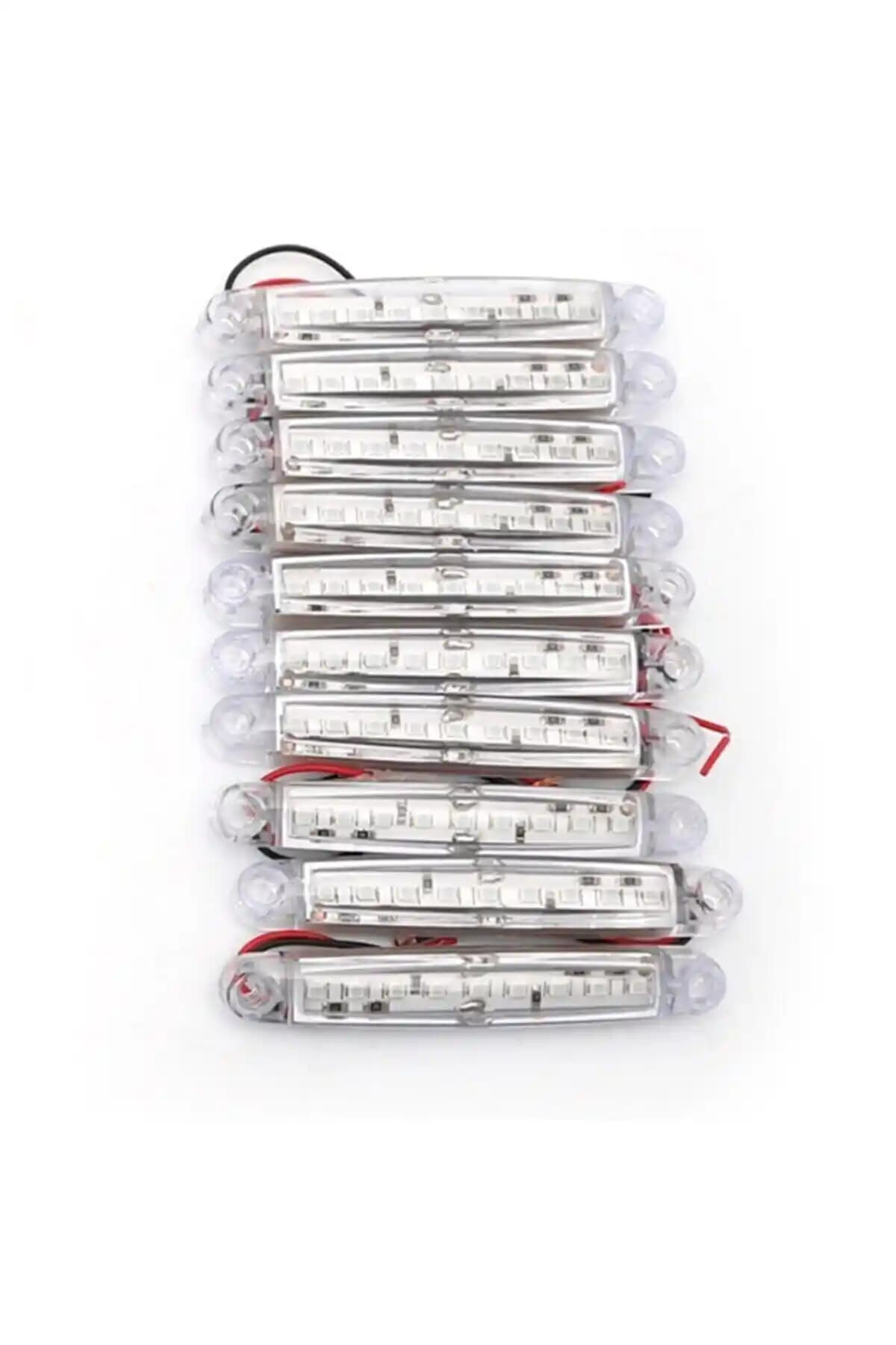 Ahmet Otomotiv Parmak Led Seti 10 Adet Beyaz 9 LED'li 12V-24V Araç Aydınlatma Çözümü