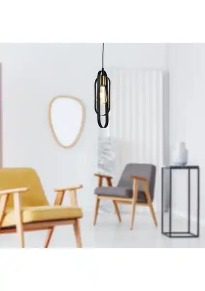 Apliqa Koza Siyah Spor Modern Retro Sarkıt Avize ile İç Mekanlara Şıklık Katın