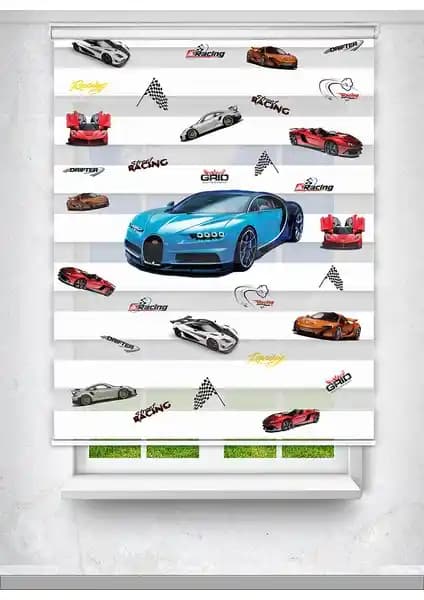 Avart Digital Mavi Bugatti ve Spor Araba Baskılı Çocuk Odası Perdesi İncelemesi ve Özellikleri