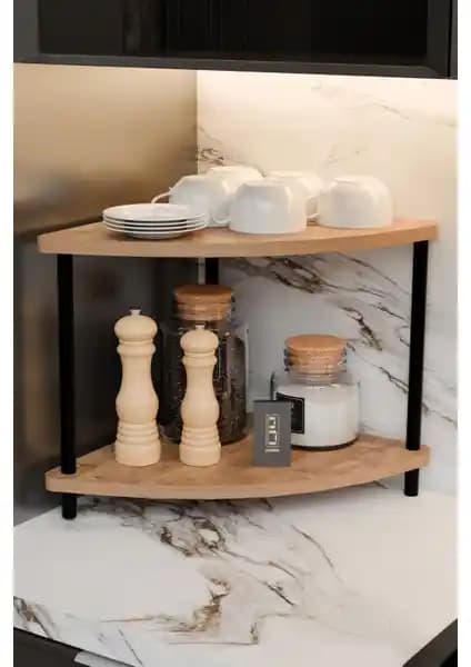 Barin Design Çift Katlı Kahve Köşesi Rafı Modern ve Çok Yönlü Tasarım