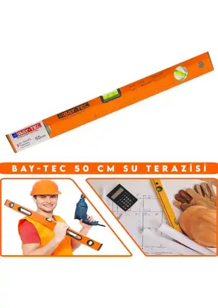 Bay-Tec Düz Turuncu Su Terazisi 50cm: Dayanıklı ve Hassas Ölçüm Aracı