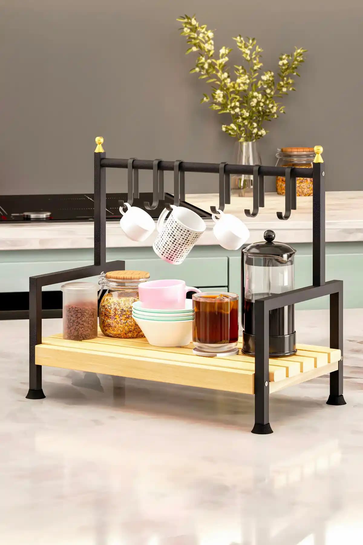 Bino Masaüstü Mutfak Rafı Düzenleyici: Modern ve Çok Amaçlı Organizatör