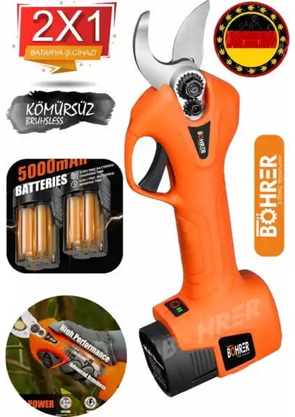 Böhrer 30 mm 21V 5Ah Çift Akülü Profesyonel Bahçe Budama Makinesi Özellikleri ve Kullanım İpuçları
