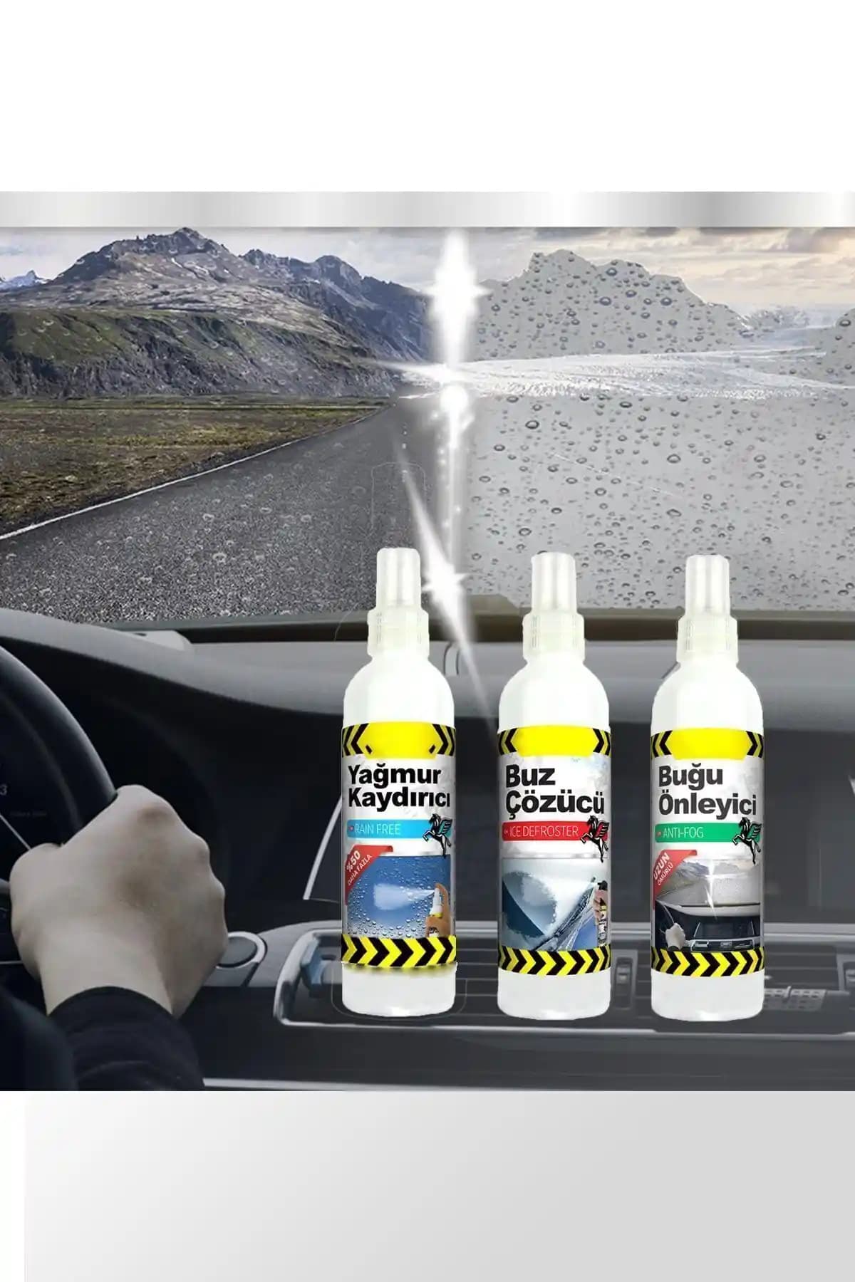 BYENS Buz Çözücü ve Yağmur Kaydırıcı Sprey Seti: Kış ve Yağmurlu Günler İçin Güçlü Çözüm