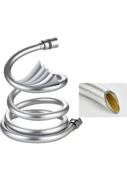 Canero 150 cm Yüksek Kaliteli 5 Katmanlı PVC Duş Spirali ve Kopmayan Hortum