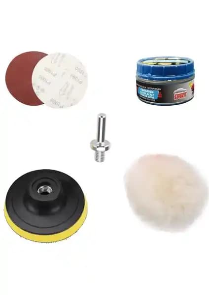 Depolife 115mm Cırt Taban Polisaj ve Parlatma Seti Araç ve Yüzey Temizliği İçin