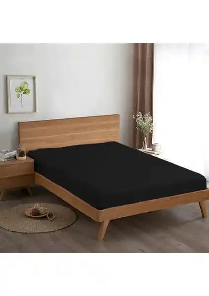 Evmisya Çift Kişilik Siyah Pamuklu Çarşaf: Estetik ve Fonksiyonellik Bir Arada