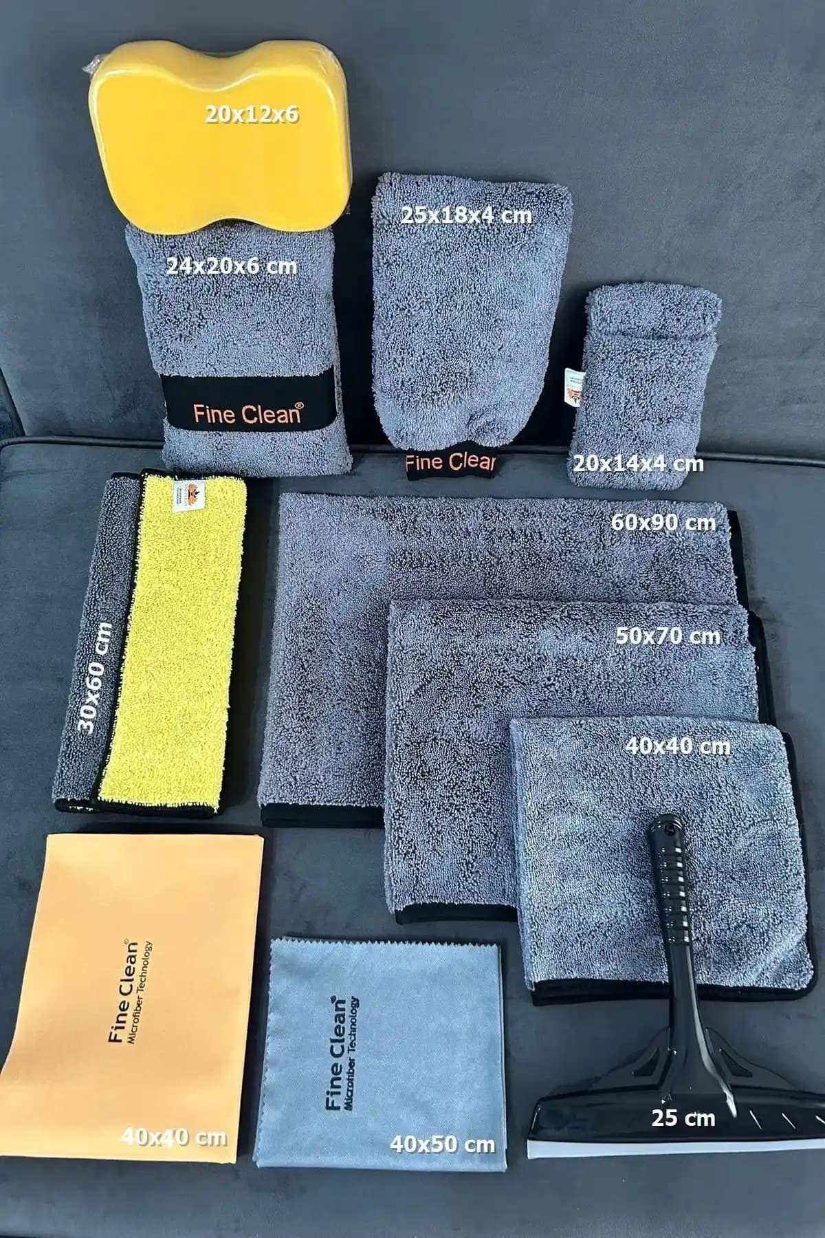 Fine Clean 11 Parça Mikrofiber Oto Yıkama Seti Türkiye Menşei Yüksek Kalite Çözüm