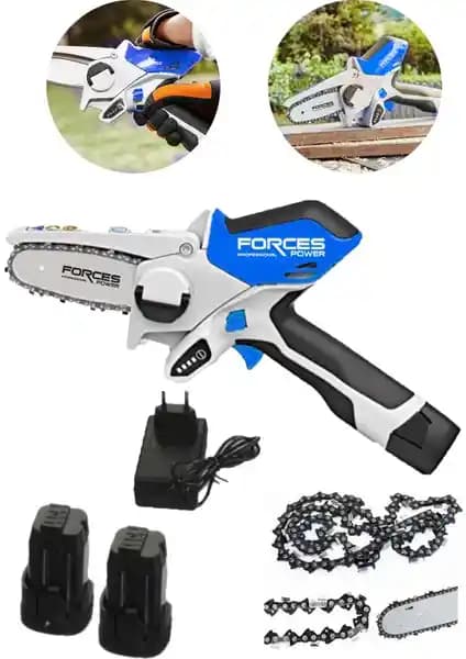 Forces Power Germany 48V Çift Akülü Metal Şanzıman Ağaç ve Dal Kesme Makinesi