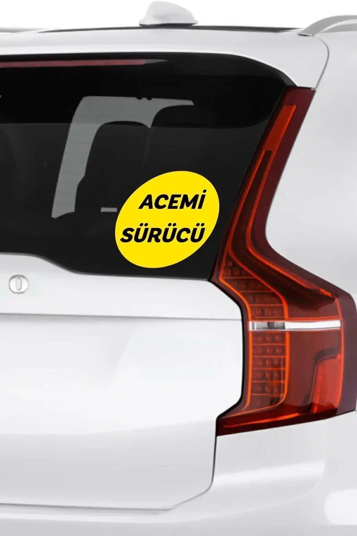 Genel Markalar Sarı Zemin Üzerine Siyah Renkli Acemi Sürücü Yazılı Sticker Detaylı İnceleme