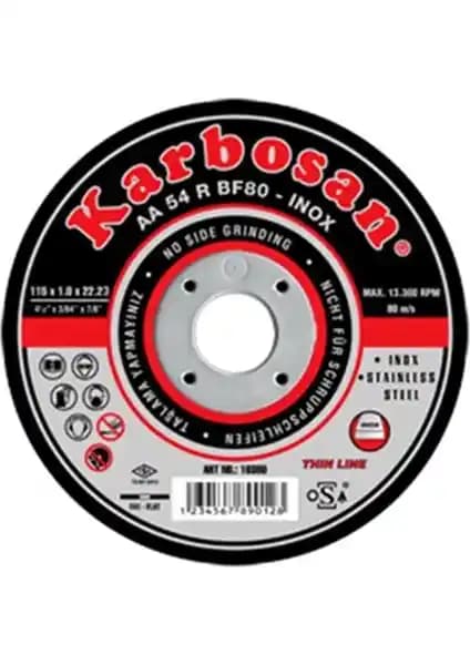 Karbosan Inox-Thinline Kesme Taşı: Paslanmaz Çelik ve Inox İçin Yüksek Performanslı Kesim Çözümü
