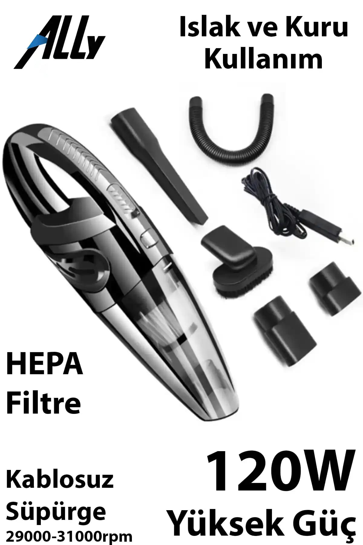 Kortec Ally R-6053 Kablosuz Güçlü El Süpürgesi: Ev ve Araç Temizliği İçin Pratik Çözüm