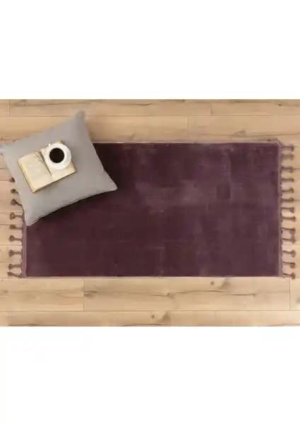 Madame Coco Carol Saçaklı Halı Koyu Mürdüm 80x150 cm modern ve şık tasarım