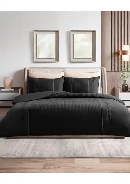 Madame Coco Mousse Nervürlü Nevresim Takımı Çift Kişilik Modern ve Şık Tasarım