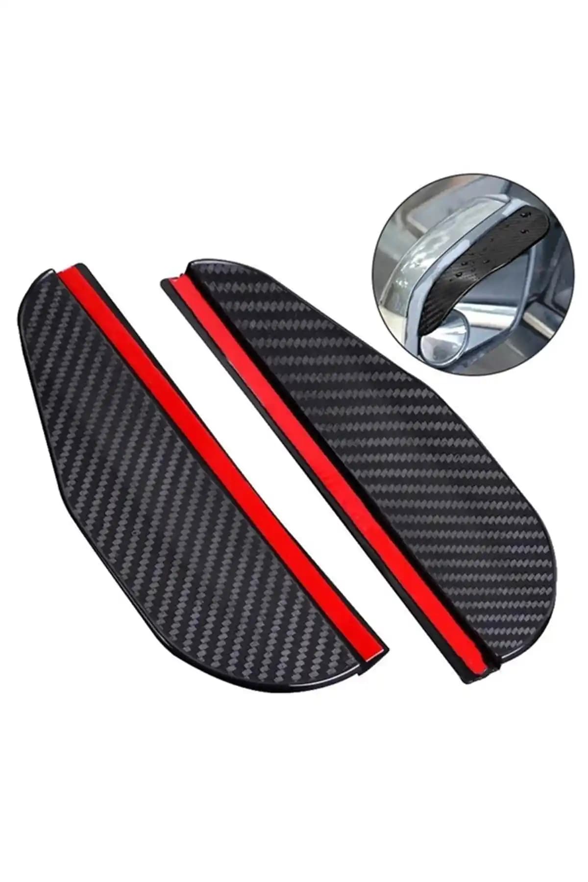 MeyZone İki Adet Oto Yan Ayna Yağmur ve Rüzgar Koruyucu Karbon Rüzgarlık Seti