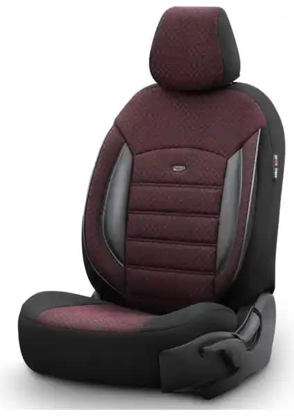 Otom Sport Plus Ekstra Destekli Özel Dokulu Oto Koltuk Kılıfı Bordo Renkli Uyum ve Koruma Sağlar