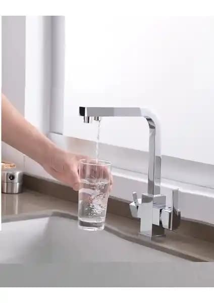 Rena Design Krom Kare Arıtmalı Mutfak Eviye Bataryası: Estetik ve Fonksiyonellik Bir Arada