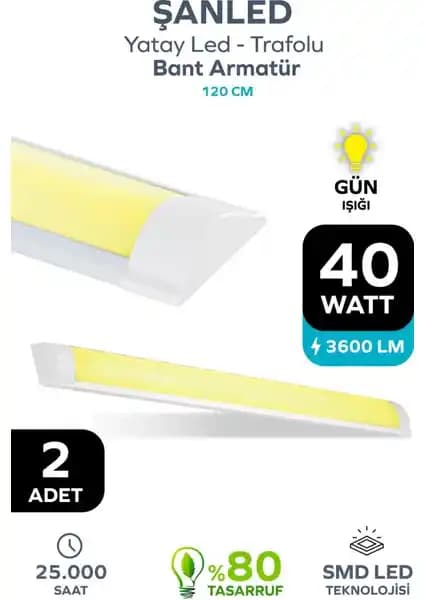 ŞANLED 40W Kristal Yatay LED Bant Armatür Geniş Alanlar İçin Modern Aydınlatma Çözümü