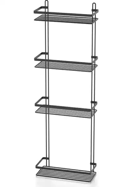 Tekno-tel 4 Katlı Banyo Rafı Mat Siyah ES060 ile Şık ve Dayanıklı Depolama Çözümü