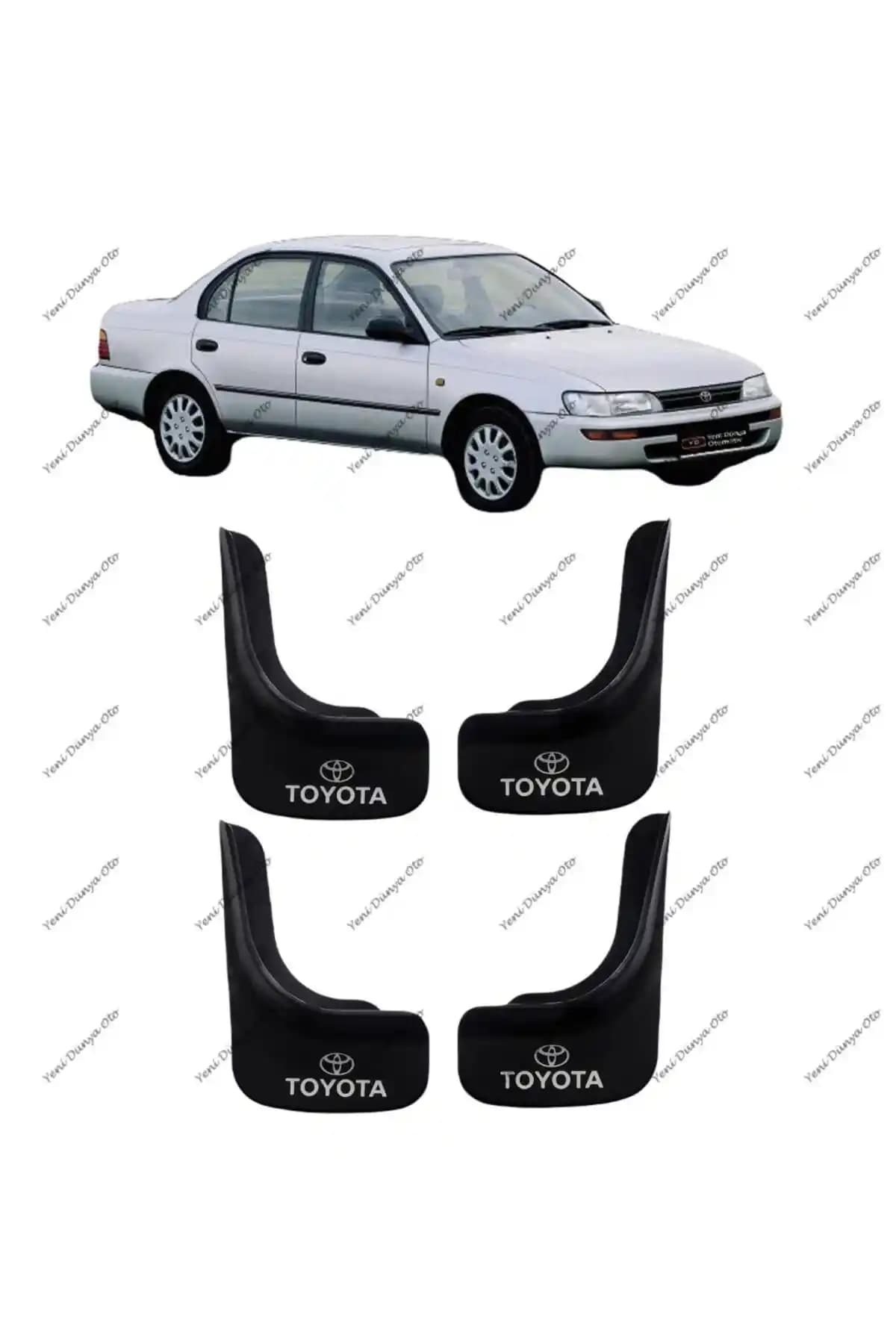 Toyota Corolla 1993-1998 İçin 4'lü Ön ve Arka Çamurluk Tozluk Seti Güncel Fiyatlarla