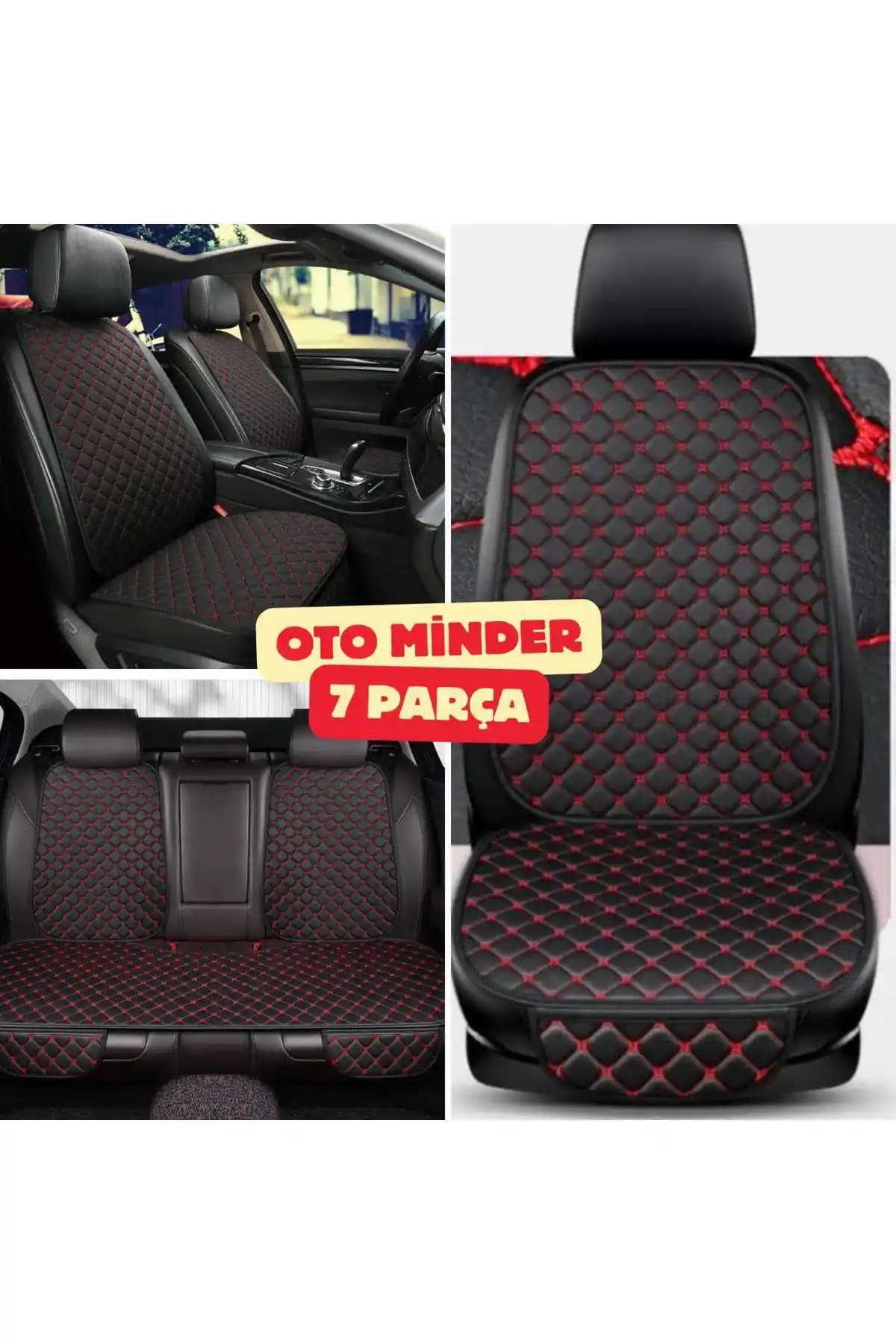 TROBUS 7 Parça Kapitone Koltuk Minder Seti ile Aracınıza Modern ve Konforlu Dokunuş