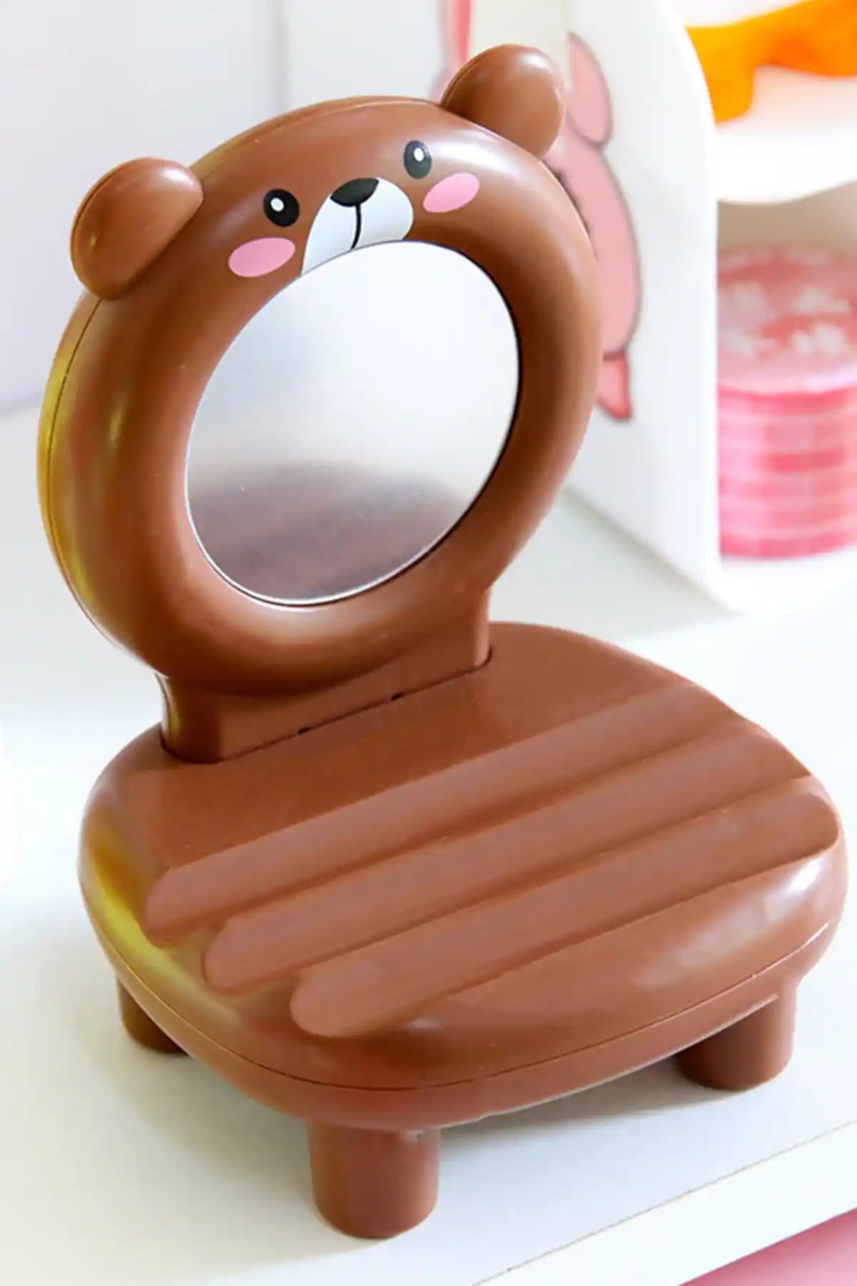 WANNA PROTECT Sevimli 3'ü Bir Arada Masaüstü Ayna ve Dekoratif Süs Ürünü