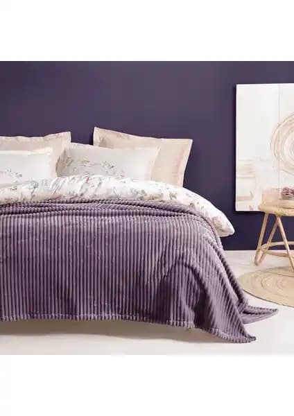 Yataş Holly Wellsoft Battaniye Tek Kişilik Kül Moru Modern ve Konforlu Tasarım