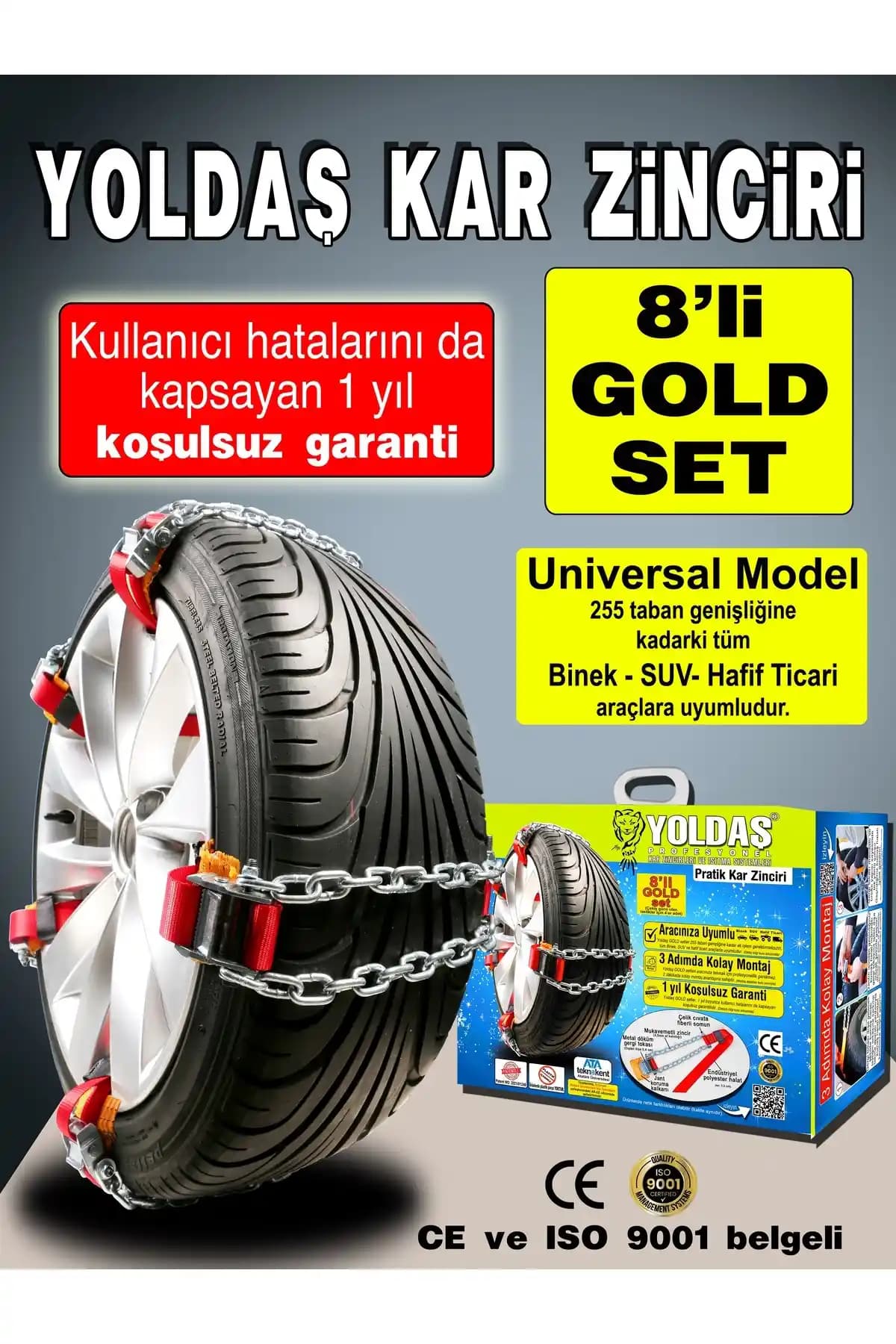 Yoldaş Takmatik 8 Li Gold Set: Yüksek Performanslı Kar Zinciri Çözümü Türkiye