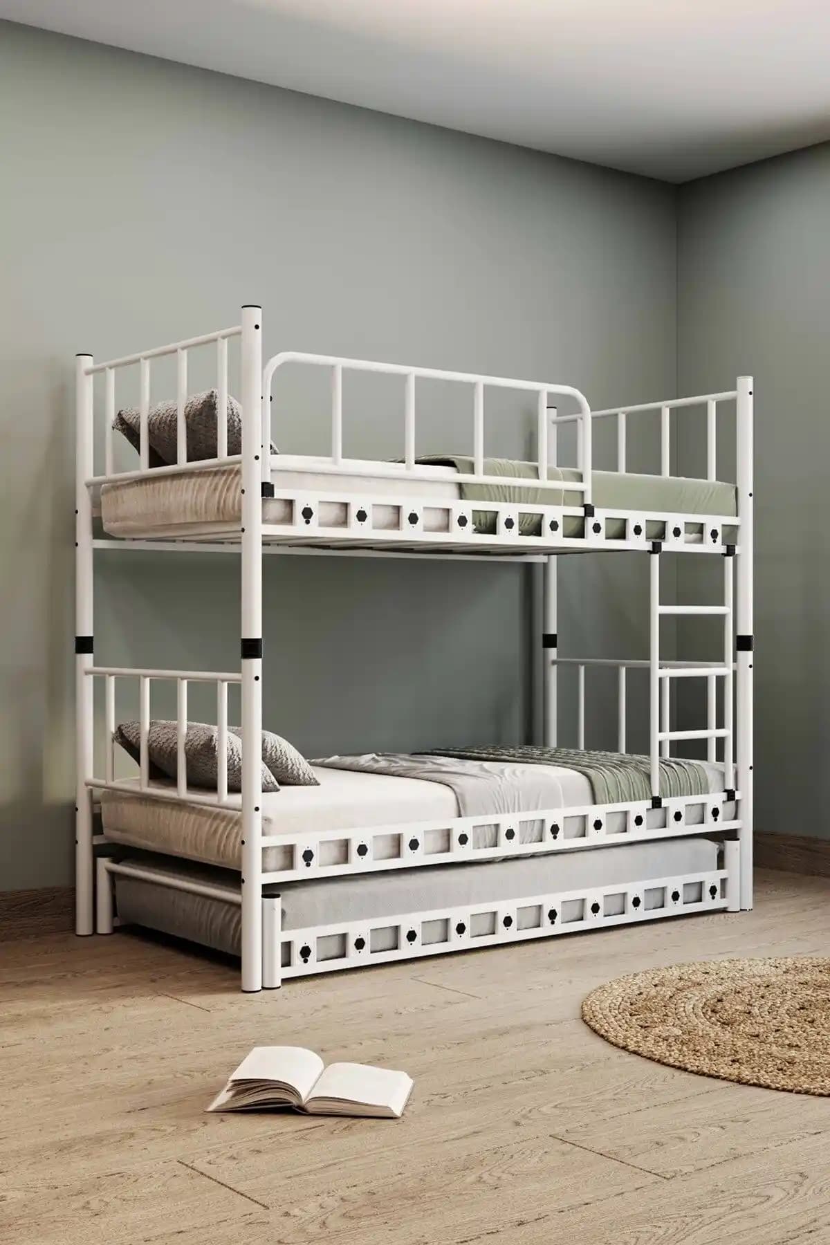 ARGİMO Zambak Yavrulu Metal Ranza ve Karyola - Dayanıklı ve Şık Çocuk Odası Mobilyası