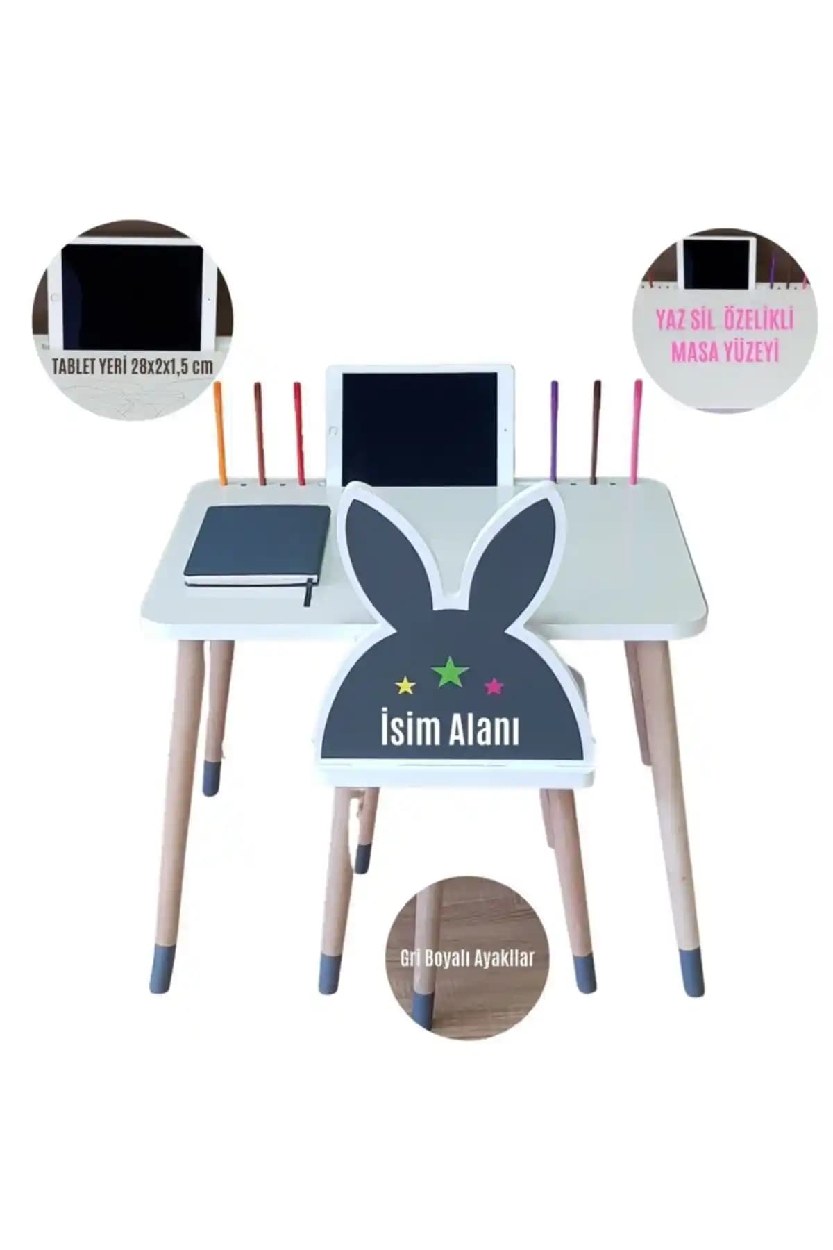 LİVA Ahşap Çocuk Aktivite Masa ve Sandalye Takımı Güvenli ve Estetik Çocuk Odası Mobilyası