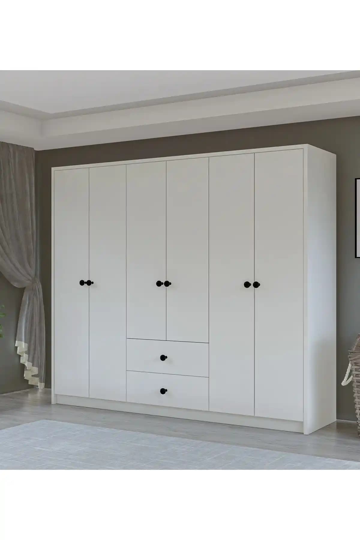 Metalia Gm 069 Delüx 6 Kapı 2 Çekmeceli Modern Gardırop Tasarımı ve Özellikleri