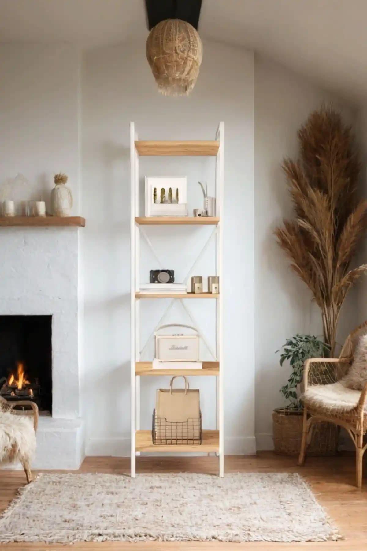 Mobitopya Nilamu Çam 45 Cm Kitaplık: Modern ve Dayanıklı Depolama Çözümü