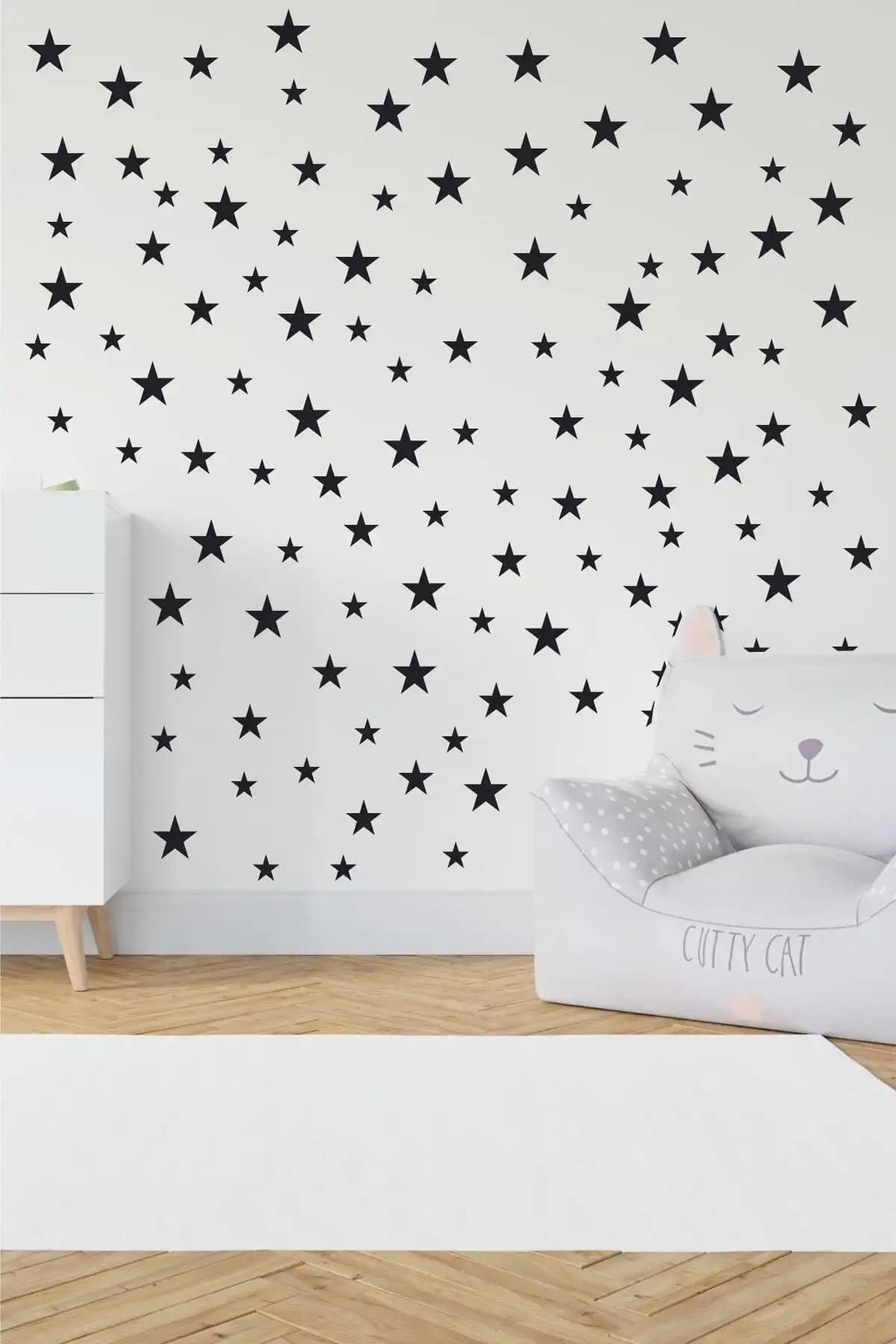 Bebek ve Çocuk Odaları İçin Siyah Yılz Sticker Modern ve Şık Dekorasyon Alternatifi