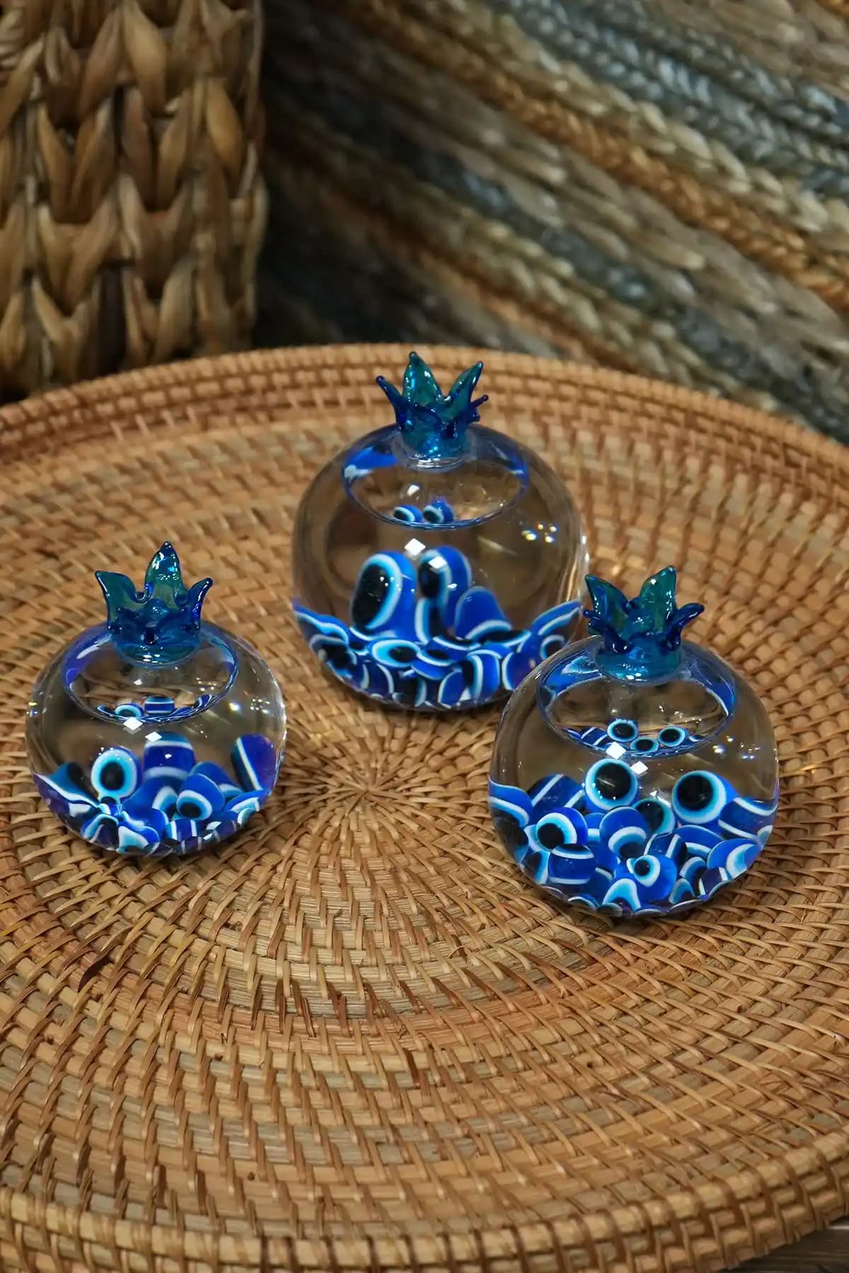 CaMekan El Yapımı Cam Nar Seti: Modern ve Geleneksel Dekorasyonun Şık Parçası