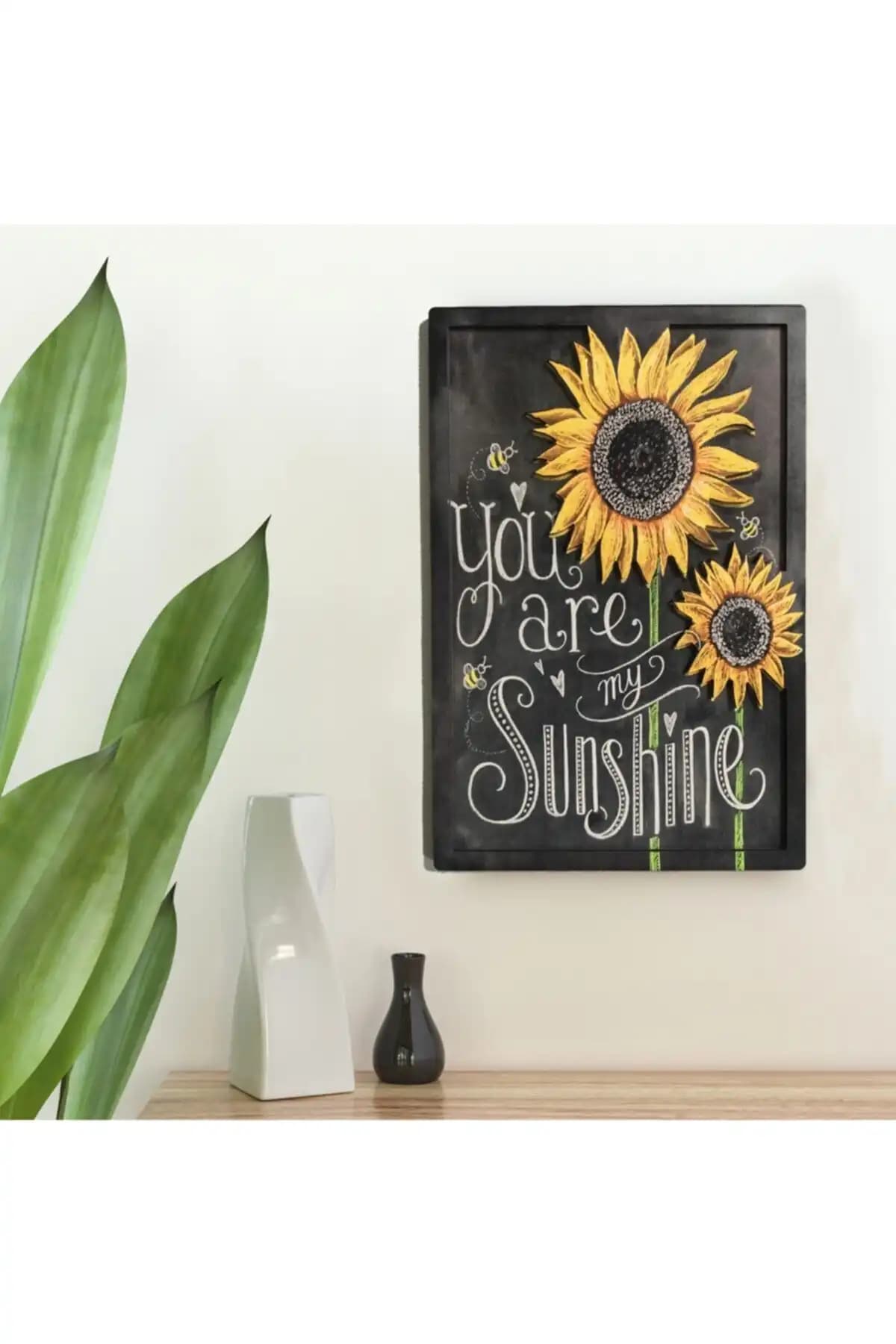 Filemo Tasarım Ayçiçeği 3D Kabartmalı Pano Modern ve Dayanıklı Duvar Dekoru 20x30 Cm