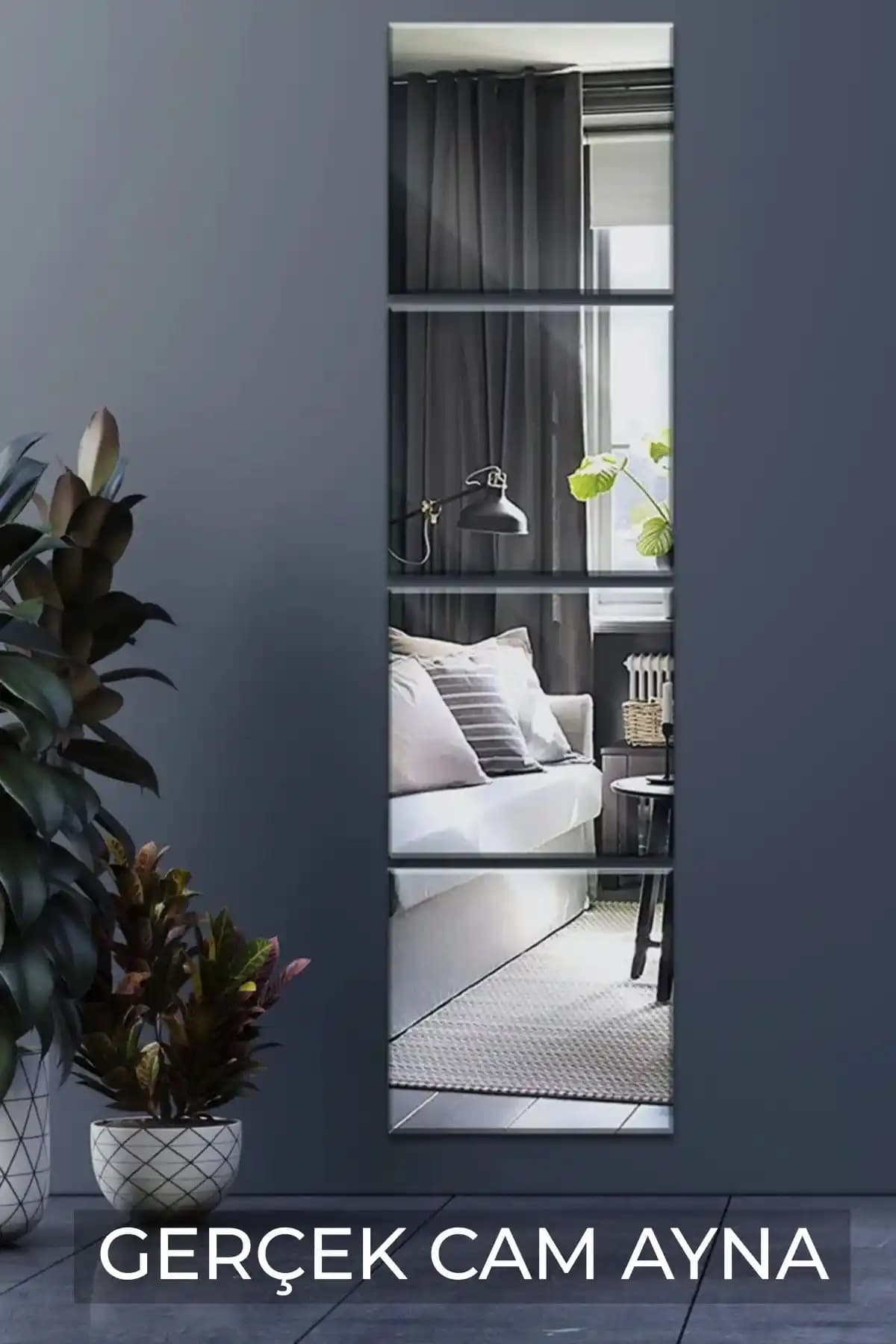 Hediyeler Kapında 4 Parça Kare Duvar ve Boy Aynası Seti Modern ve Estetik Tasarım