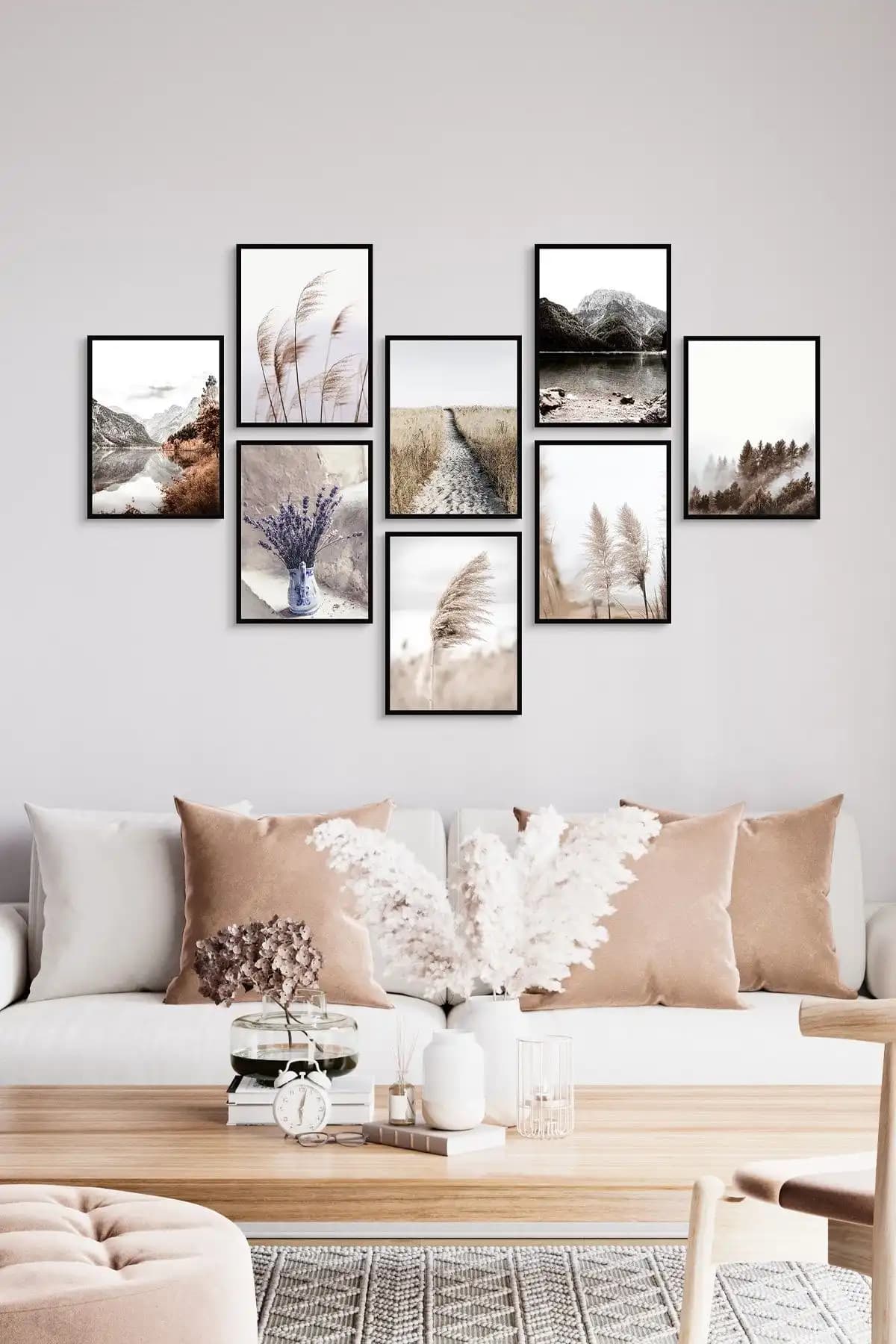 Özcanlar Çerçevesiz MDF Tablo Seti Modern ve Minimalist Duvar Dekoru Seçeneği