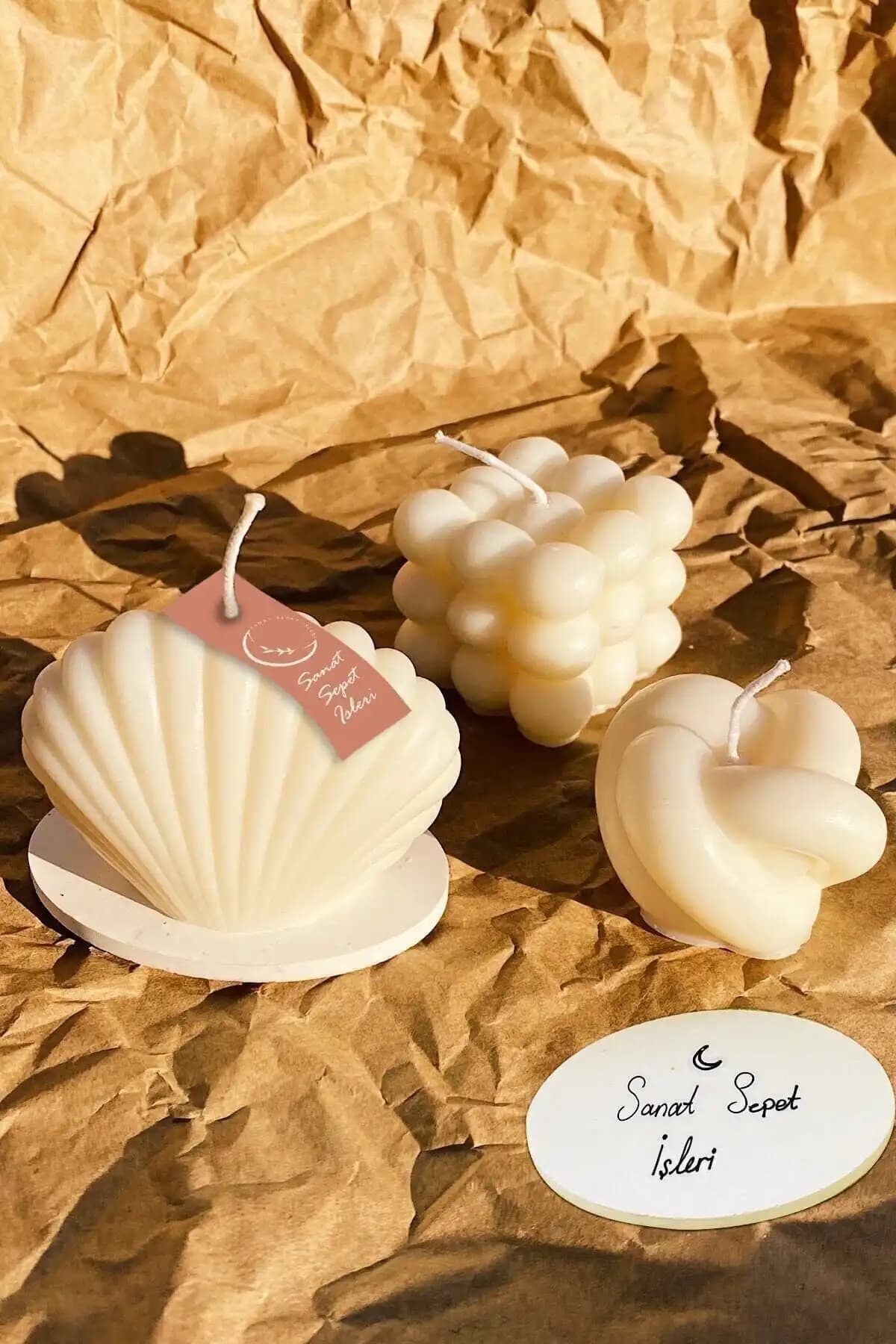 Sanat Sepet İşleri Beyaz Vanilya Kokulu Bubble Mumleriyle Evinize Şıklık Katın