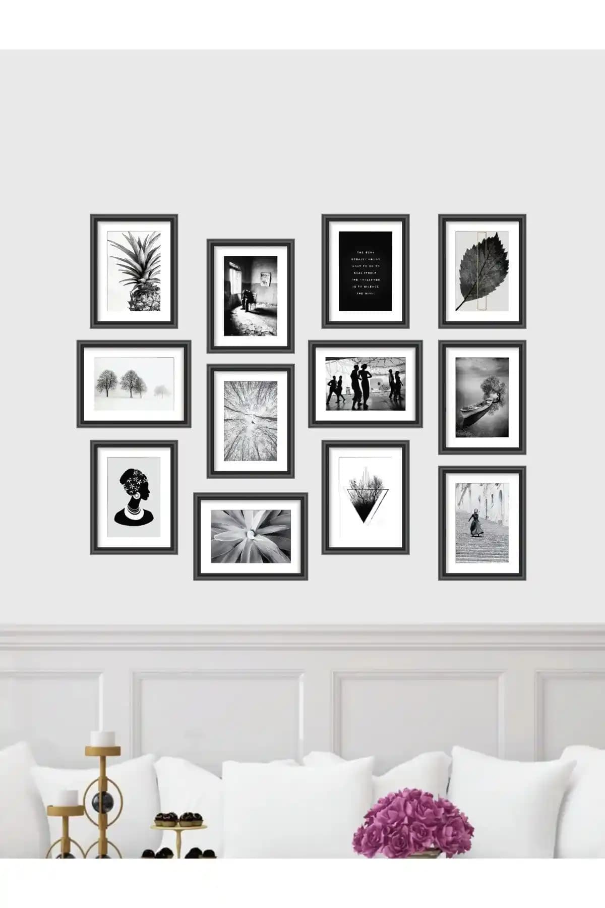 Tooall Modern Stil 12 Parçalı MDF Tablo Seti Şık ve Minimalist Dekorasyonlar İçin