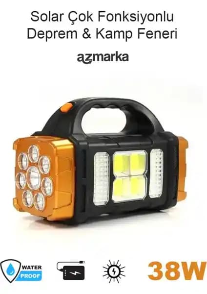 Azmarka HB-1678 Güneş Enerjili Çok Fonksiyonlu LED Kamp ve Acil Durum Feneri