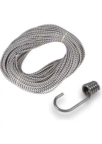 Branda Marketim Gergi Lastiği ve Metal Kancalar Seti 20 Metre Uzunlukta Çok Yönlü Kullanım