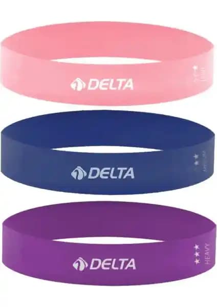 Delta Latex 3'lü Aerobik Pilates Direnç Bantları Çok Amaçlı Egzersiz ve Fitness Aracı