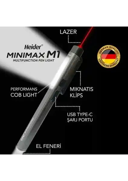 Heider Minimax M1 Çok Fonksiyonlu Taşınabilir El Feneri ve Aydınlatma Cihazı