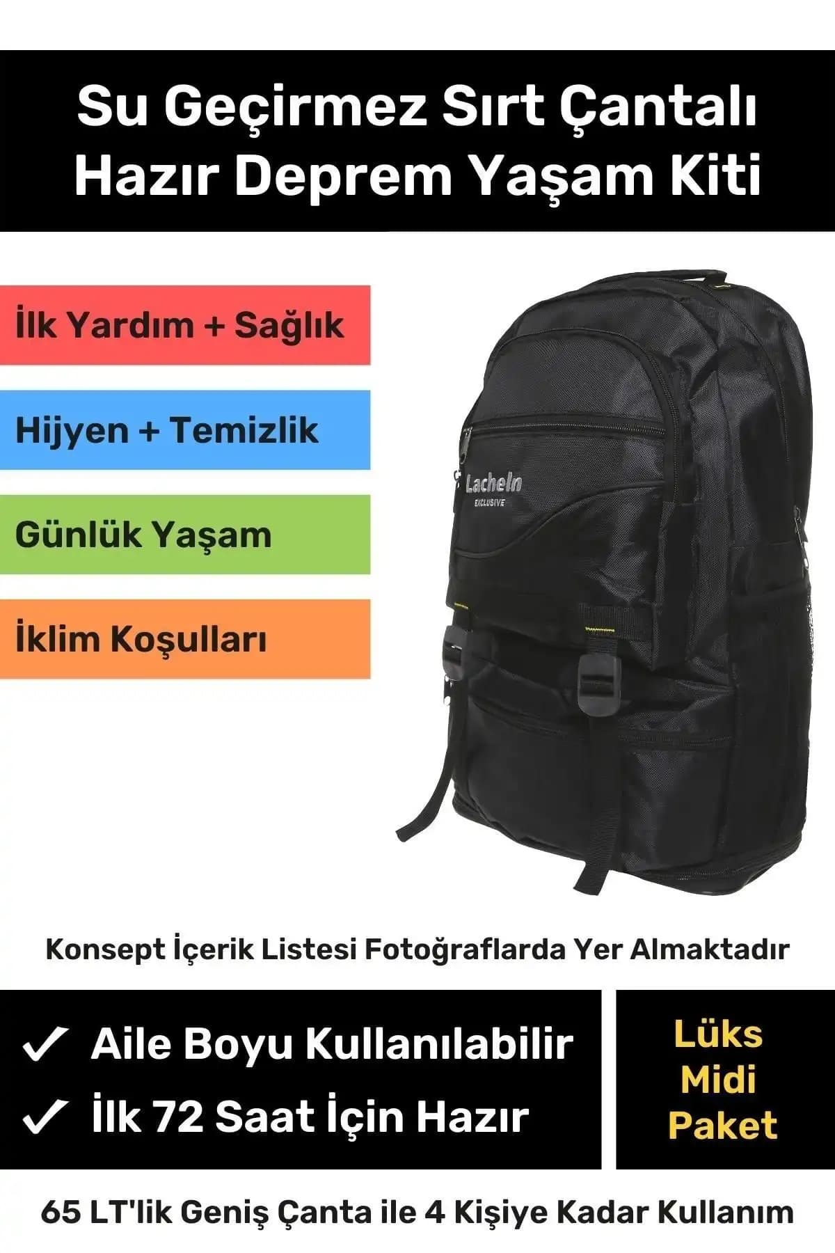 Lacheln Orijinal Midi Plus Paket: Güvenilir ve Kapsamlı Deprem Çantası Çeşitli İhtiyaçlar İçin