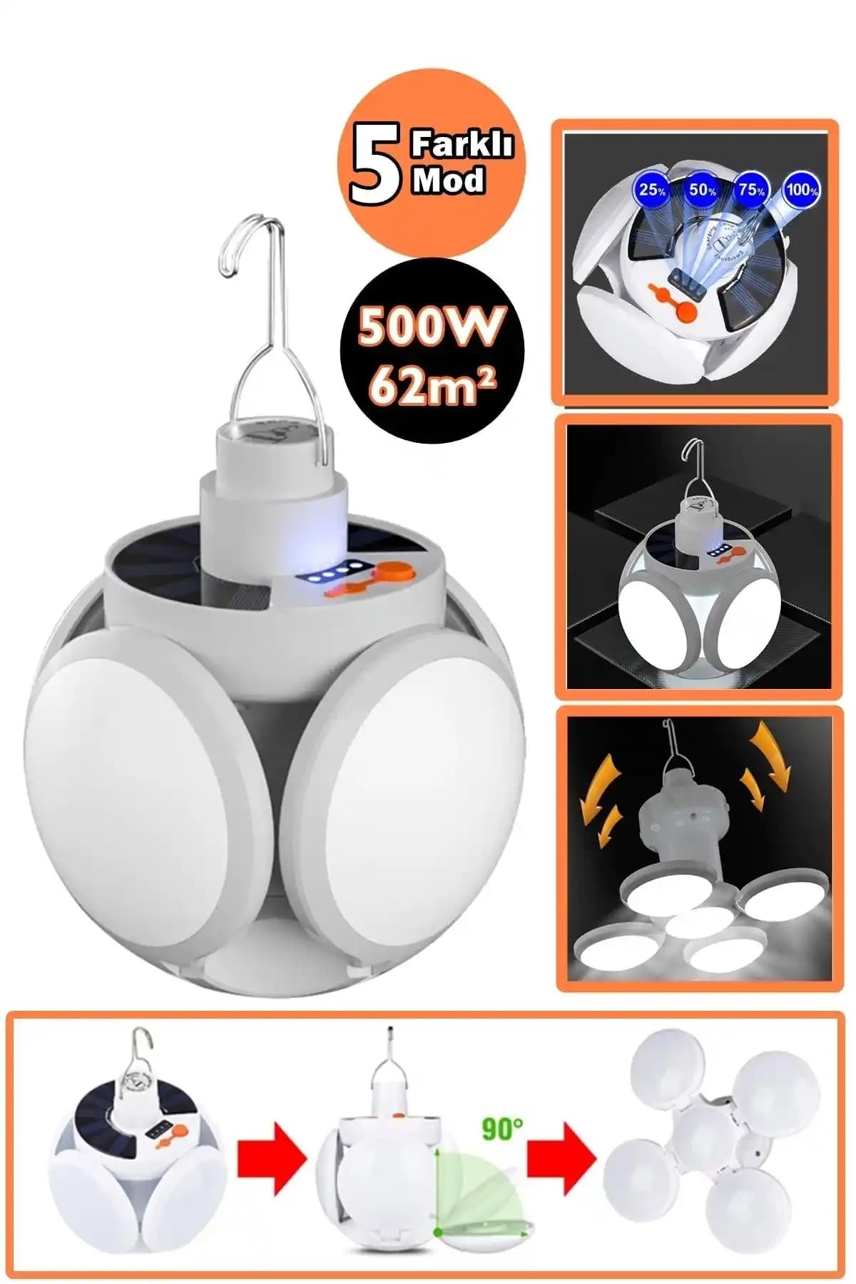 Yopigo 29-500W Güneş Enerjili Solar Kamp Lambası ile Doğa Aktivitelerinizi Aydınlatın