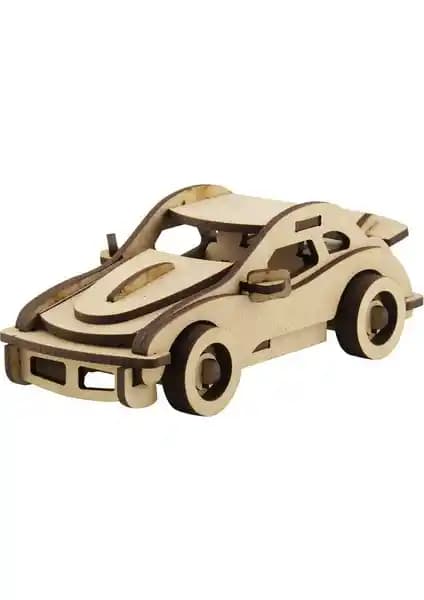 3D Ahşap Porsche Araba Maketi: Detaylı ve Eğlenceli Modelleme Seti