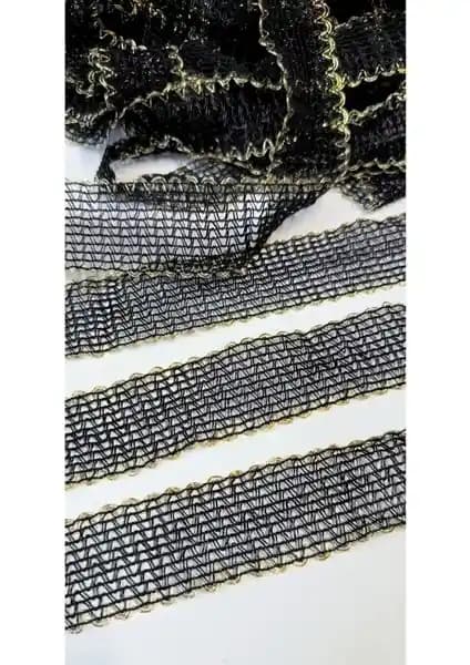 Altay Aksesuar Gold Desenli Siyah Örgülü Şerit: Çok Yönlü ve Dayanıklı Tasarım Ürünü