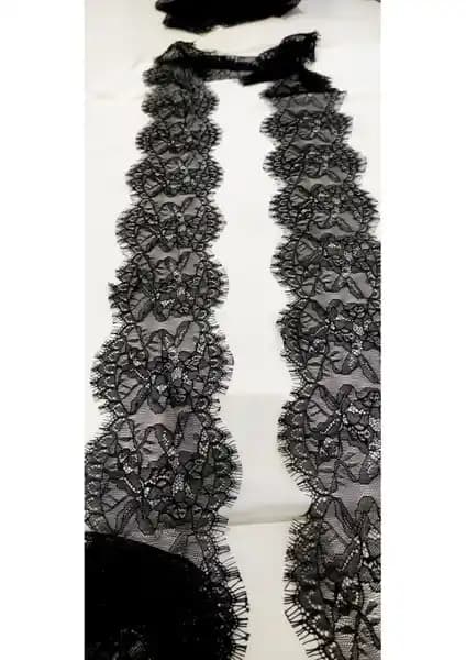 Altay Aksesuar Siyah Ara Sakallı Dantel 12 cm x 3 m, Çok Amaçlı ve Şık Dekoratif Ürün