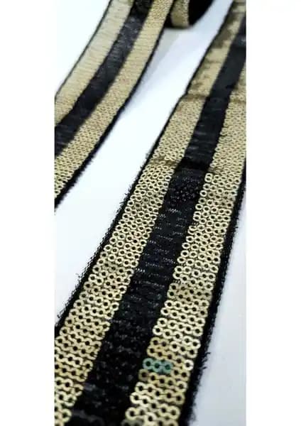 Altay Aksesuar Siyah Gold Pul Payet Şerit: Zarif ve Çok Yönlü Dekoratif Ürün