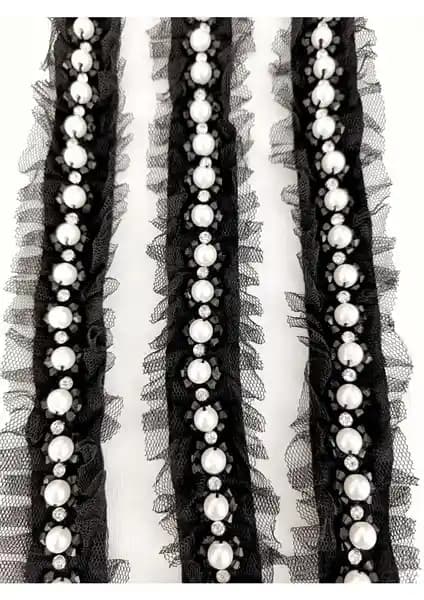 Altay Aksesuar Siyah Tüllü Boncuk İşlemeli Dekoralif Şerit Detayları ve Kullanım Alanları